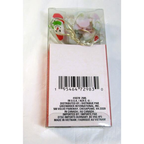 Christmas House LED Snowman Face String Lights 10 Count 3 Ft Battery DIY Crafts - Picture 3 of 4